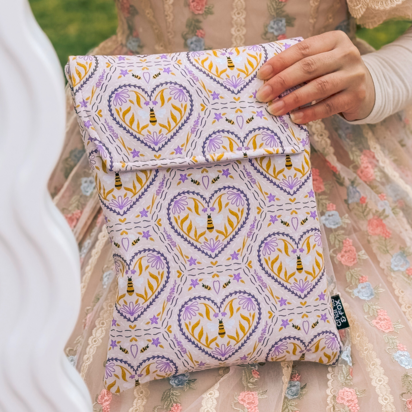 Bee Mine padded book sleeve