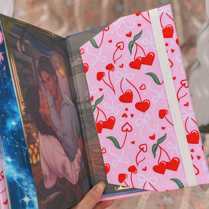 Cherry Hearts fabric dust jacket