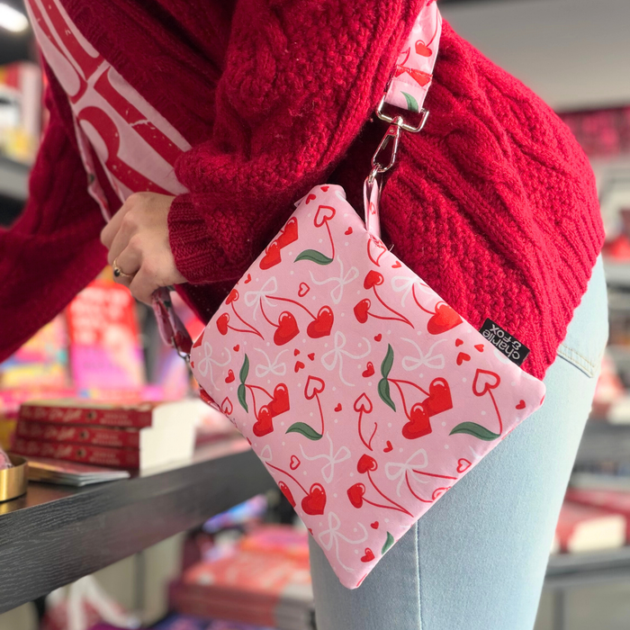 Cherry Hearts crossbody sleeve