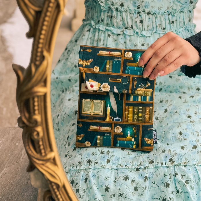 Dark Academia (Teal) padded e-reader sleeve