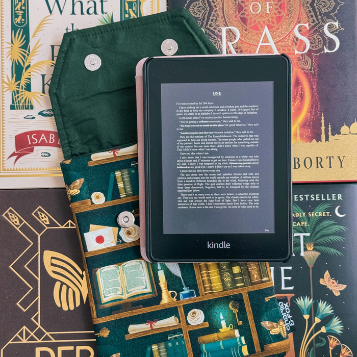 Dark Academia (Teal) padded e-reader sleeve