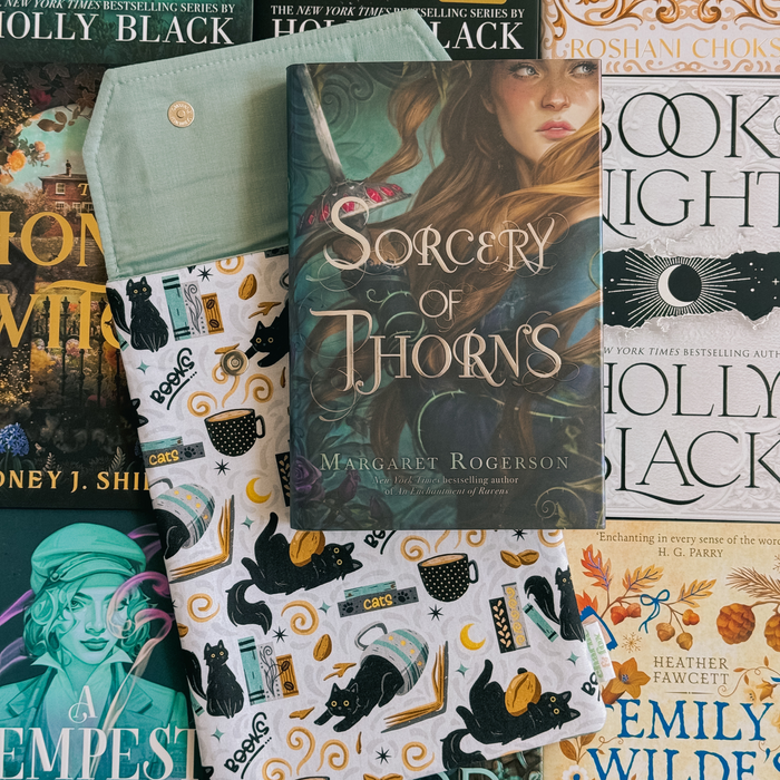 Feline Fables padded book sleeve