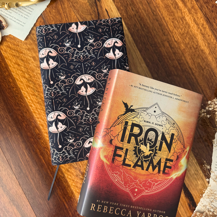 Iron Flame 2.0 fabric dust jacket - Rebecca Yarros