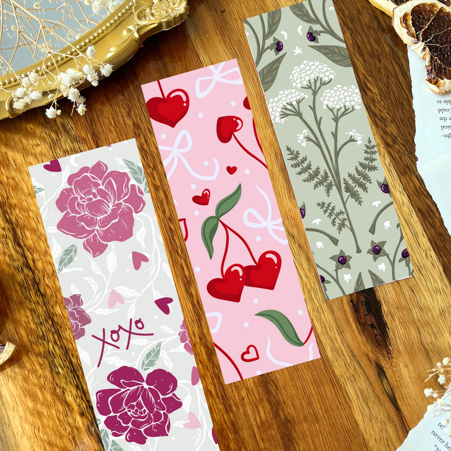 Spring Floral double-sided bookmark bundle