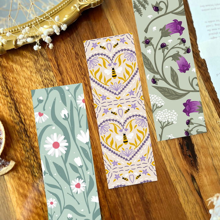 Spring Floral double-sided bookmark bundle