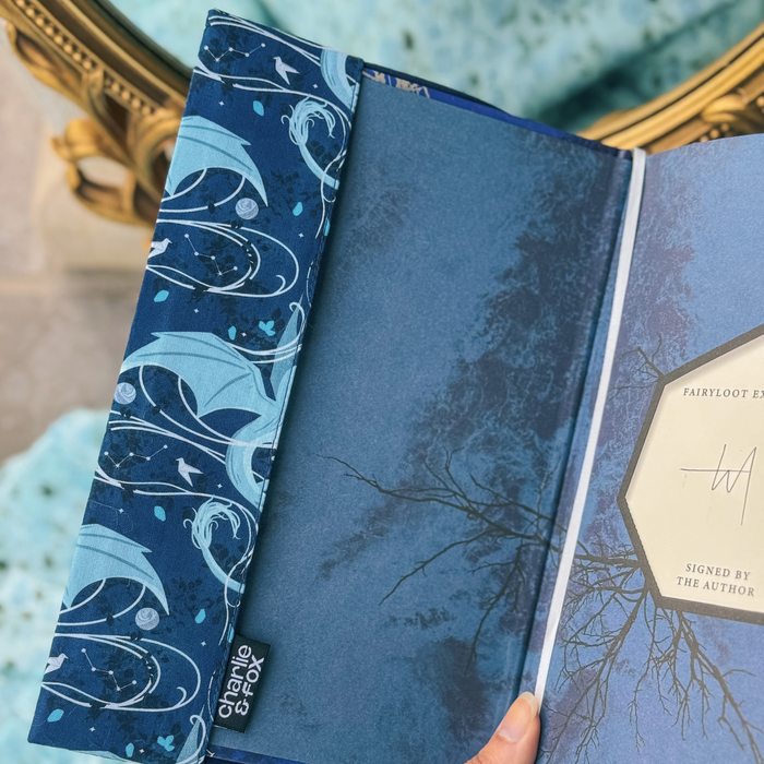 Moonplume Dragon fabric dust jacket (When The Moon Hatched)