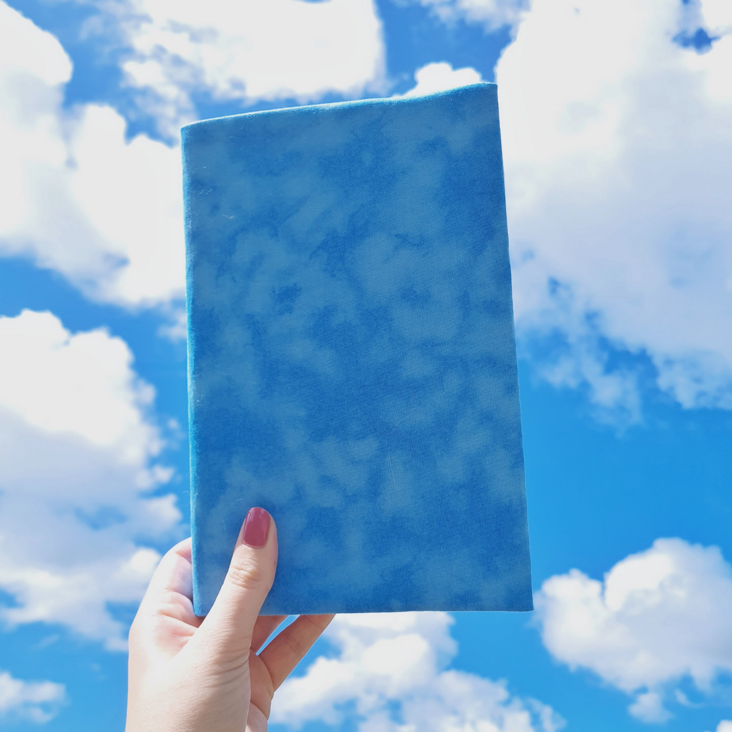 Sky Blue fabric book cover
