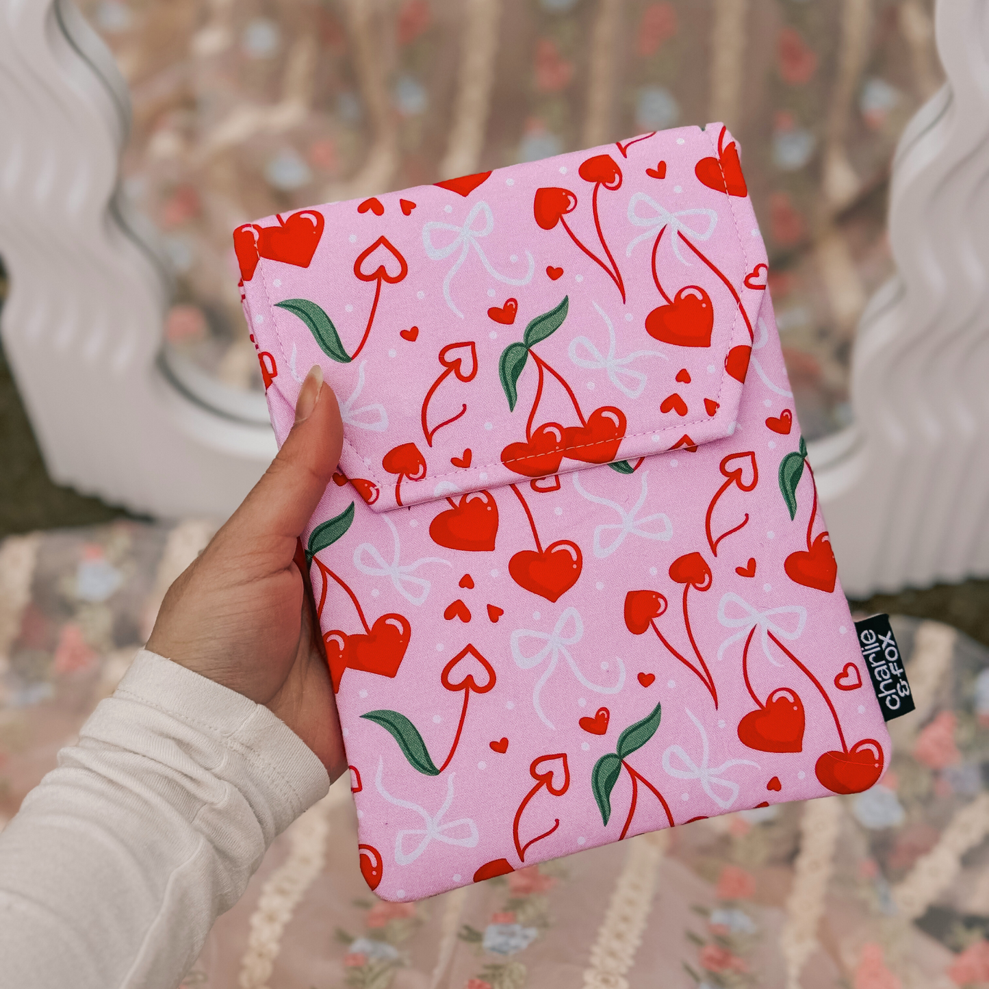 Cherry Hearts e-reader sleeve