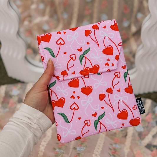 Cherry Hearts padded e-reader sleeve