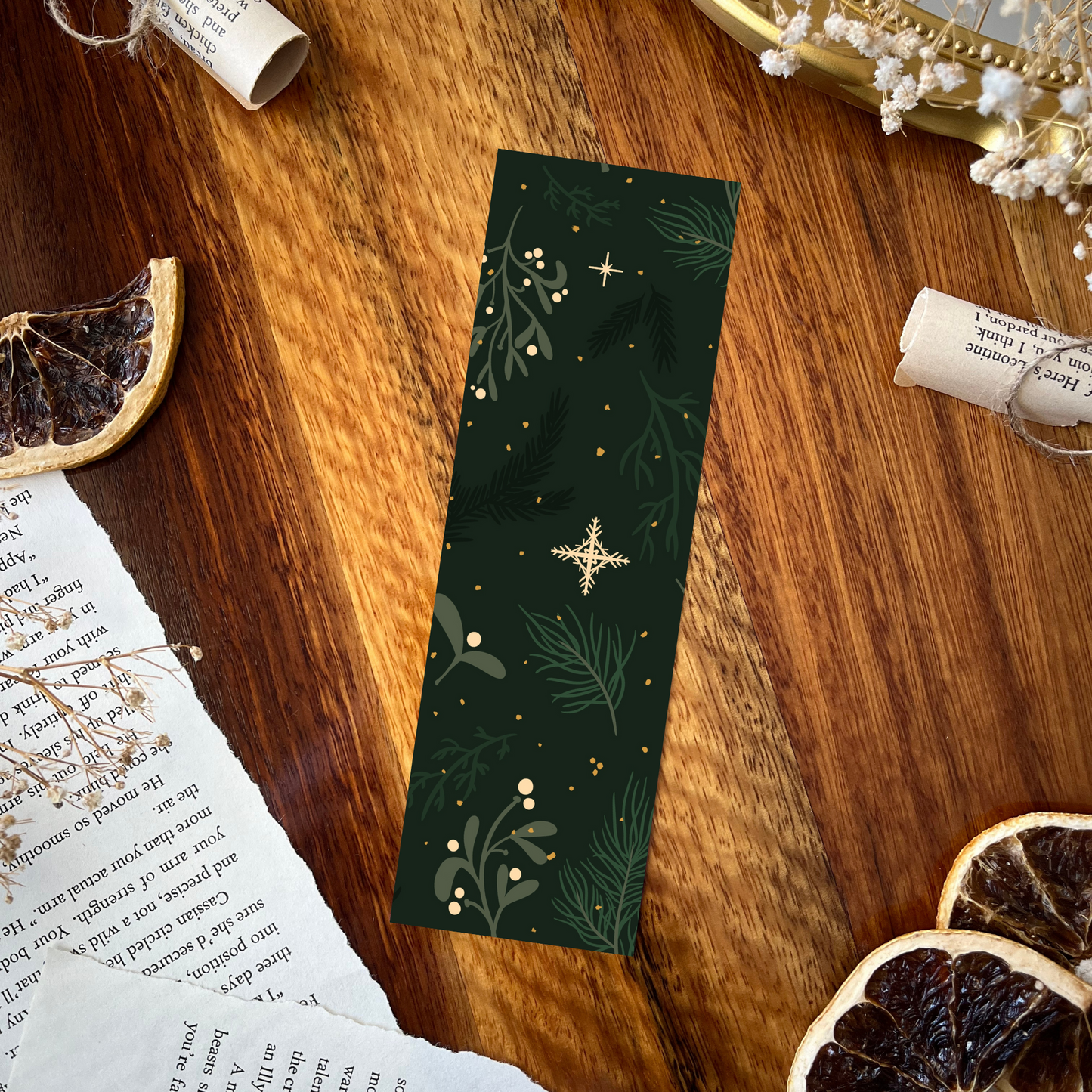 Christmas Holidays double-sided bookmark