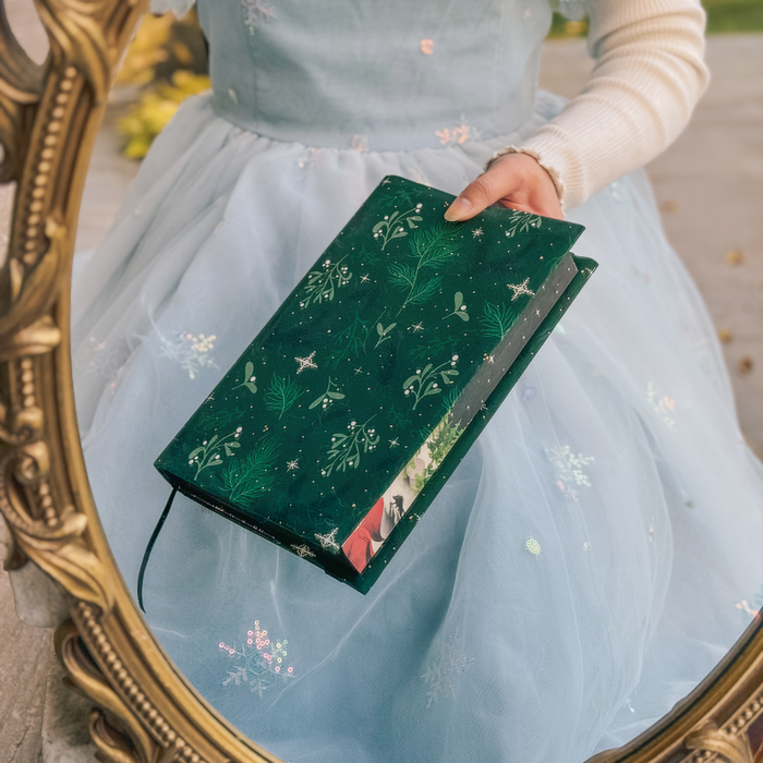 Christmas Botanical fabric dust jacket