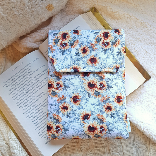 Classic Sunflowers in White padded book sleeve