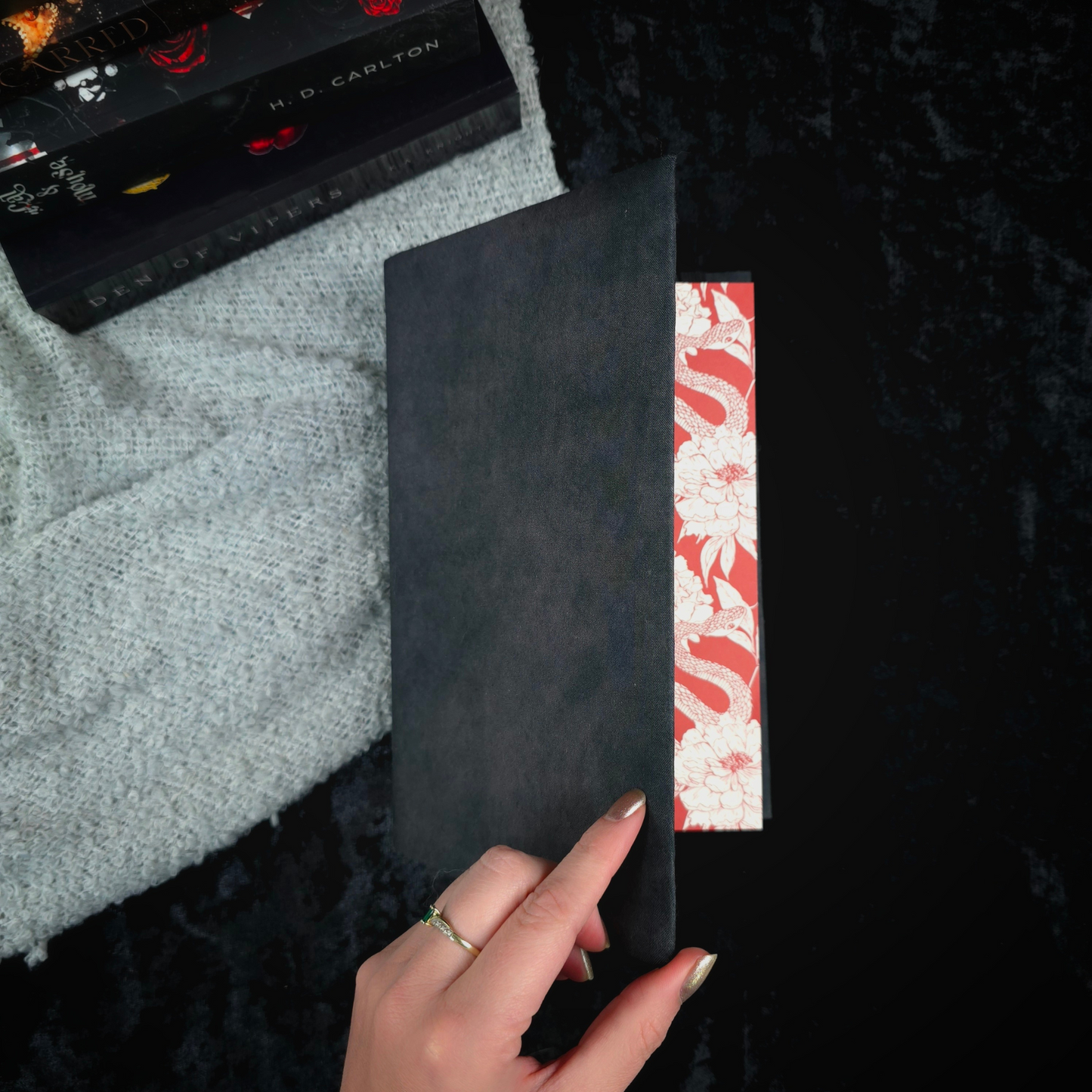 Crimson Shadows fabric dust jacket