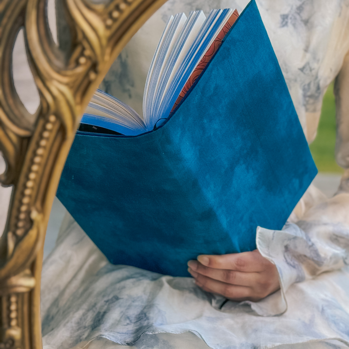 Ethereal Blue fabric dust jacket