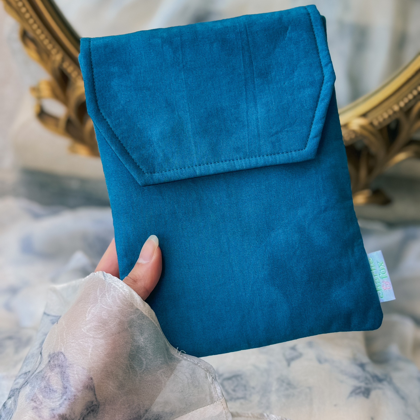 Ethereal Blue padded e-reader sleeve