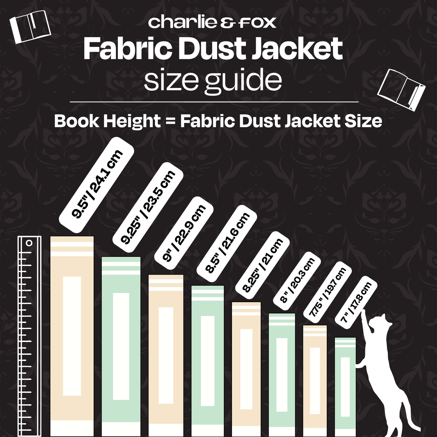 Midnight Winter Fox fabric dust jacket