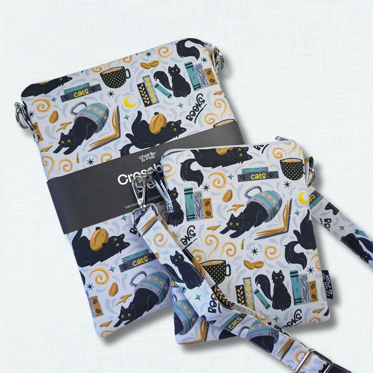 Feline Fables crossbody sleeve