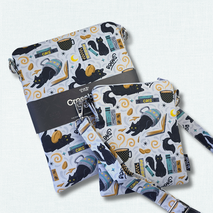 Feline Fables crossbody sleeve