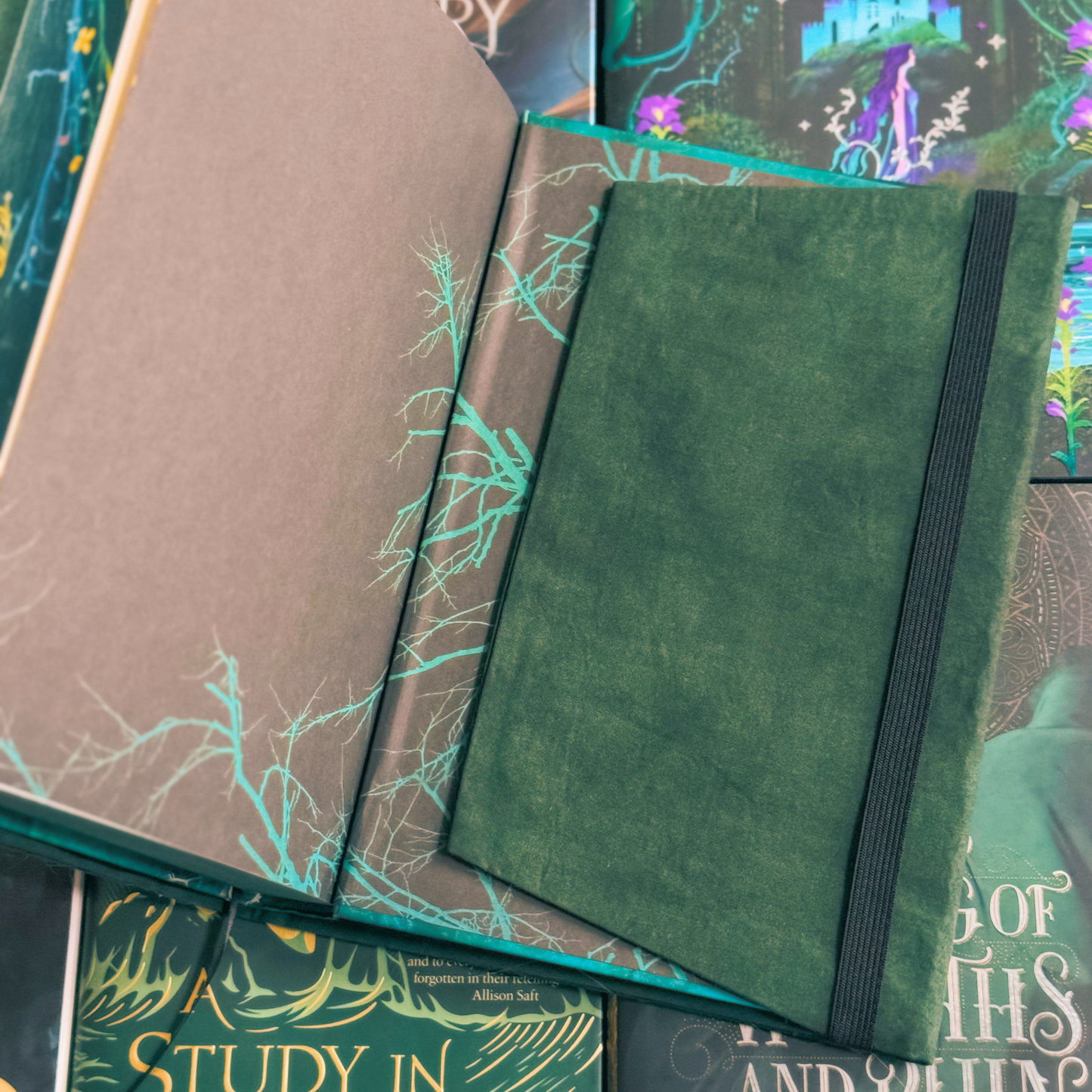 Forest Green fabric dust jacket