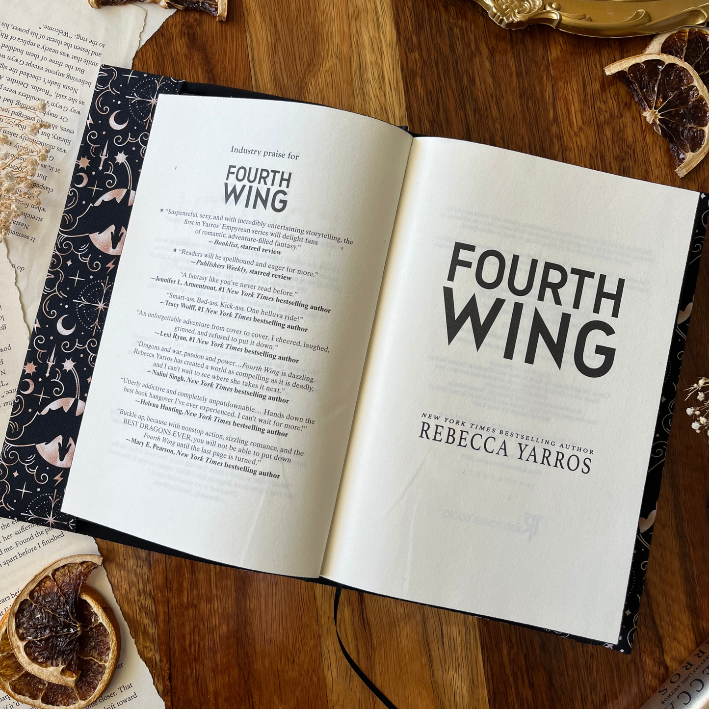 Fourth Wing fabric dust jacket - Rebecca Yarros