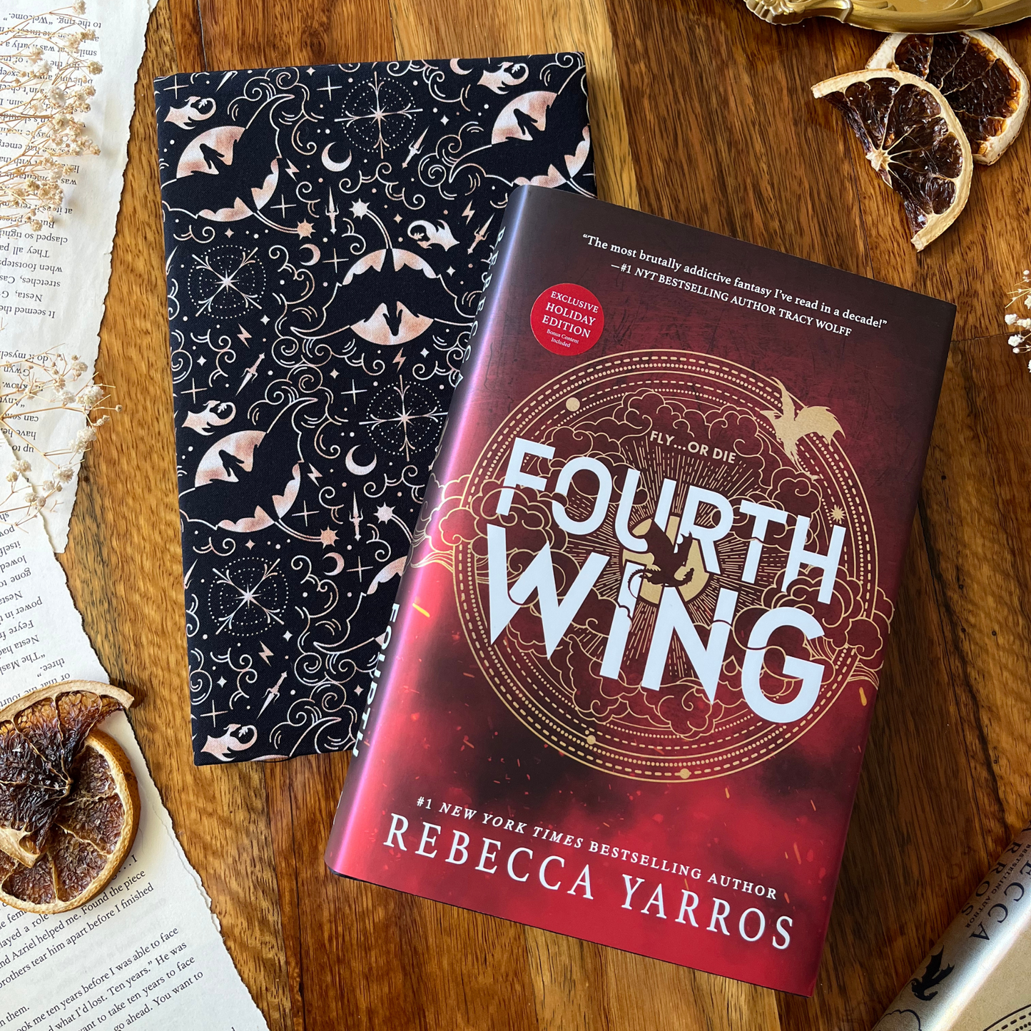 Fourth Wing fabric dust jacket - Rebecca Yarros