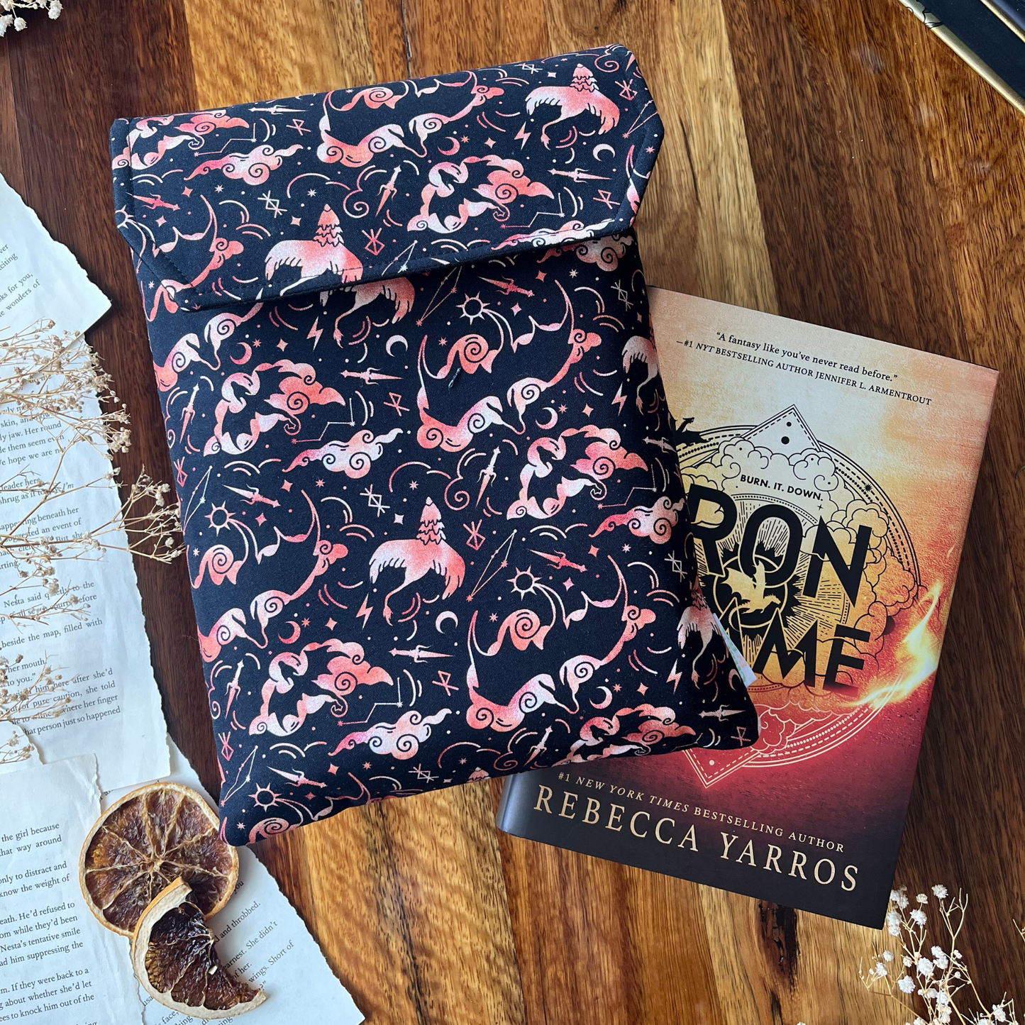 Iron Flame padded book sleeve - Rebecca Yarros