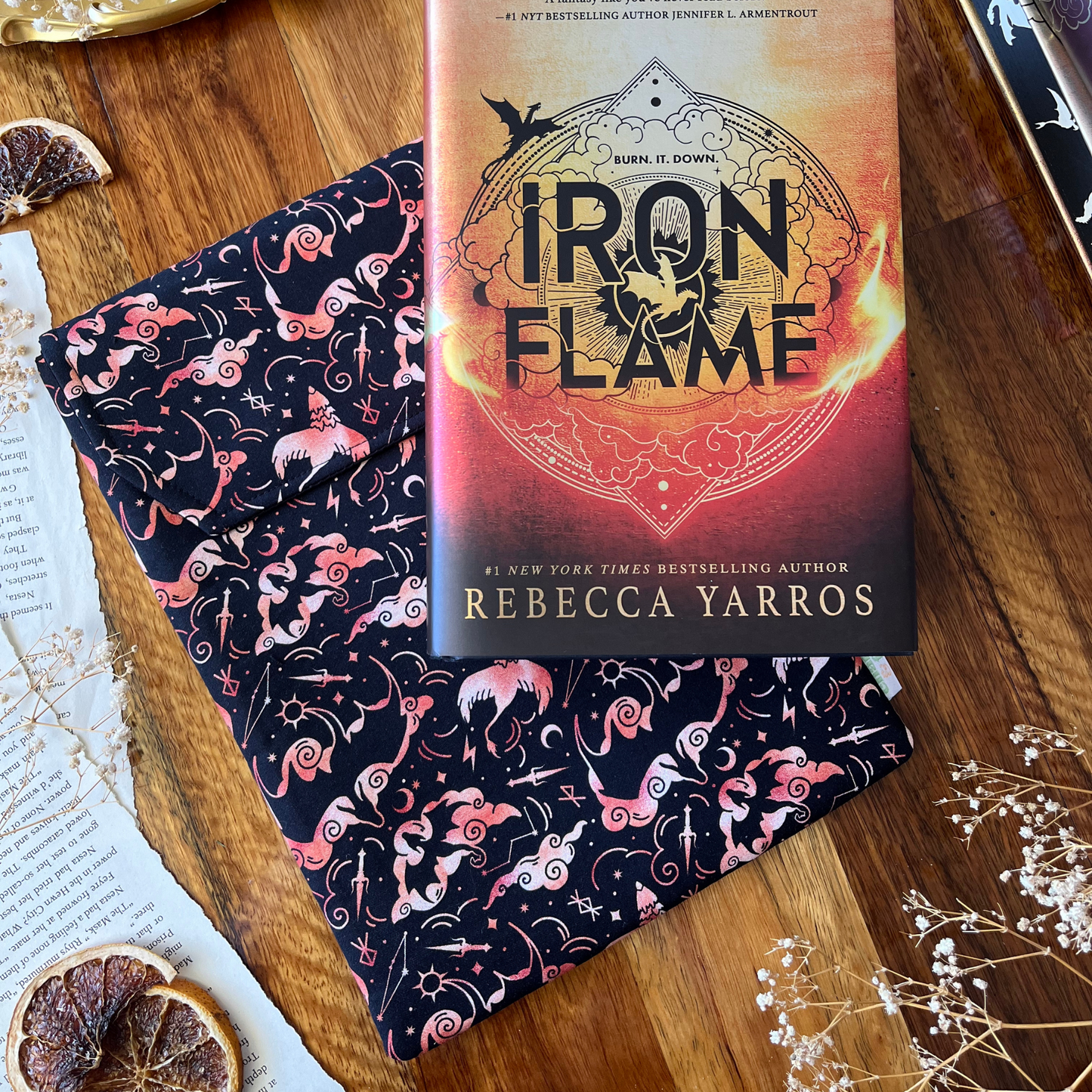 Iron Flame padded book sleeve - Rebecca Yarros