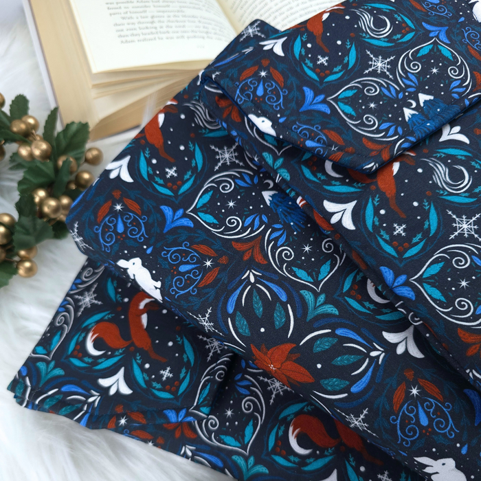 Midnight Winter Fox fabric dust jacket