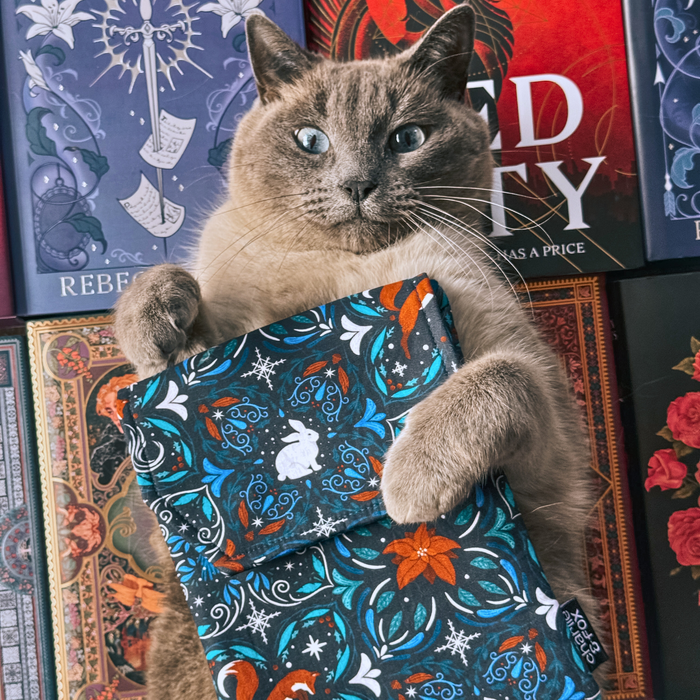 Midnight Winter Fox padded book sleeve