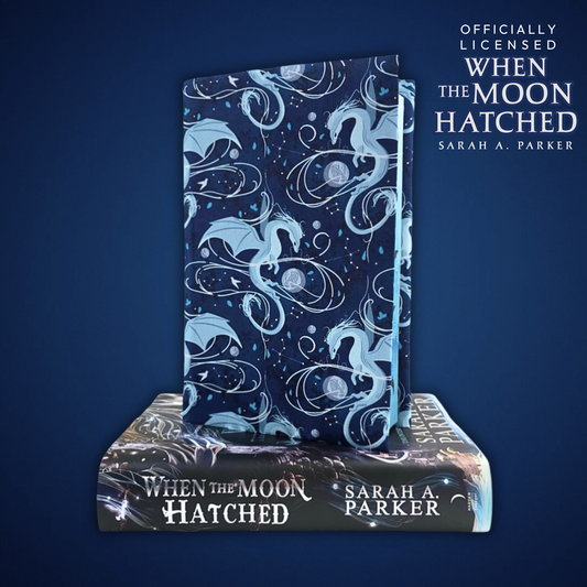 Moonplume Dragon fabric dust jacket (When The Moon Hatched)