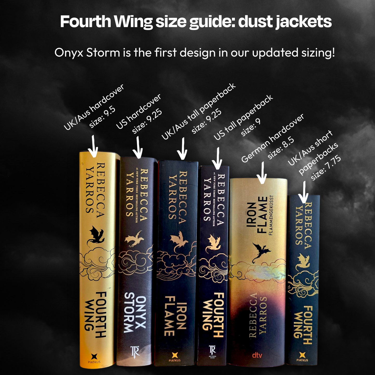 Onyx Storm fabric dust jacket - Rebecca Yarros