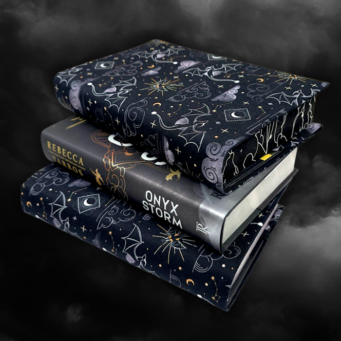 Onyx Storm fabric dust jacket - Rebecca Yarros