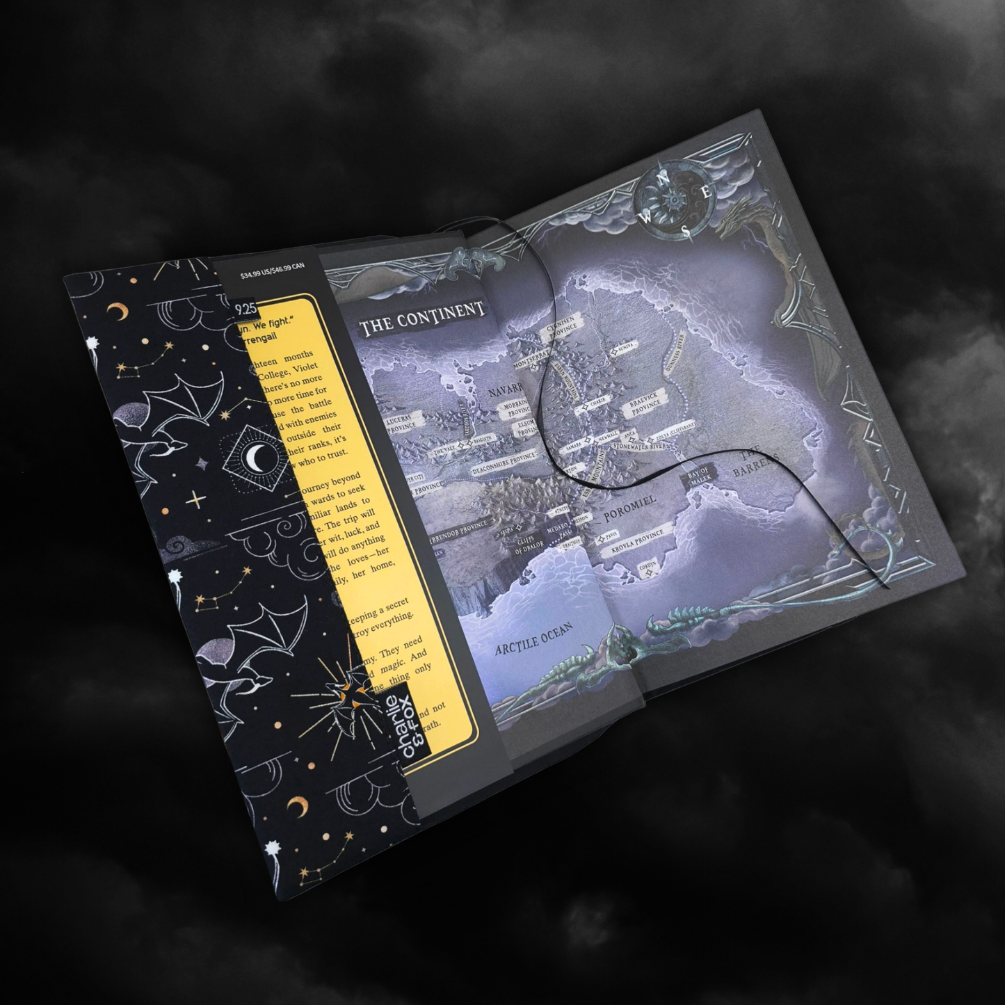 Onyx Storm fabric dust jacket - Rebecca Yarros