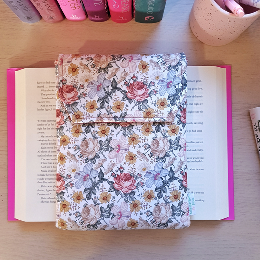 Peach Floral padded book sleeve