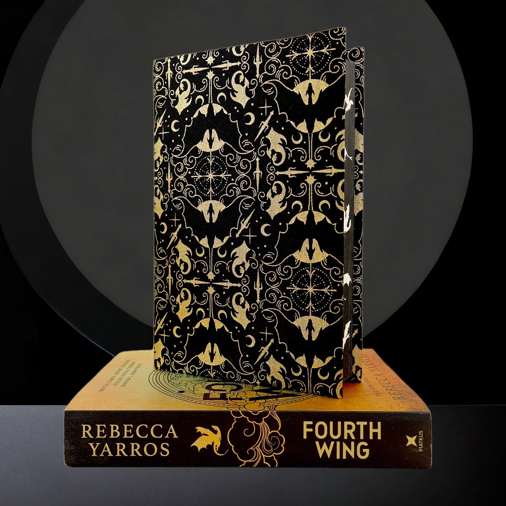Fourth Wing Rebecca Yarros fabric dust jacket book cover