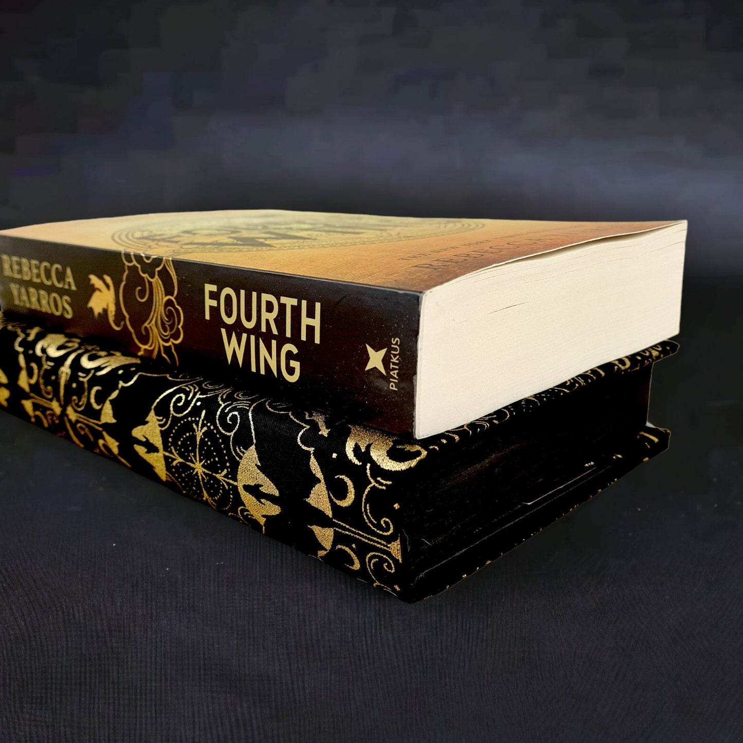 Fourth Wing Rebecca Yarros fabric dust jacket book cover