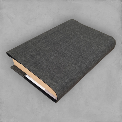 Morally Grey fabric book cover