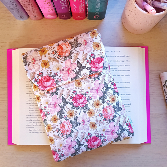 Pink Floral padded book sleeve