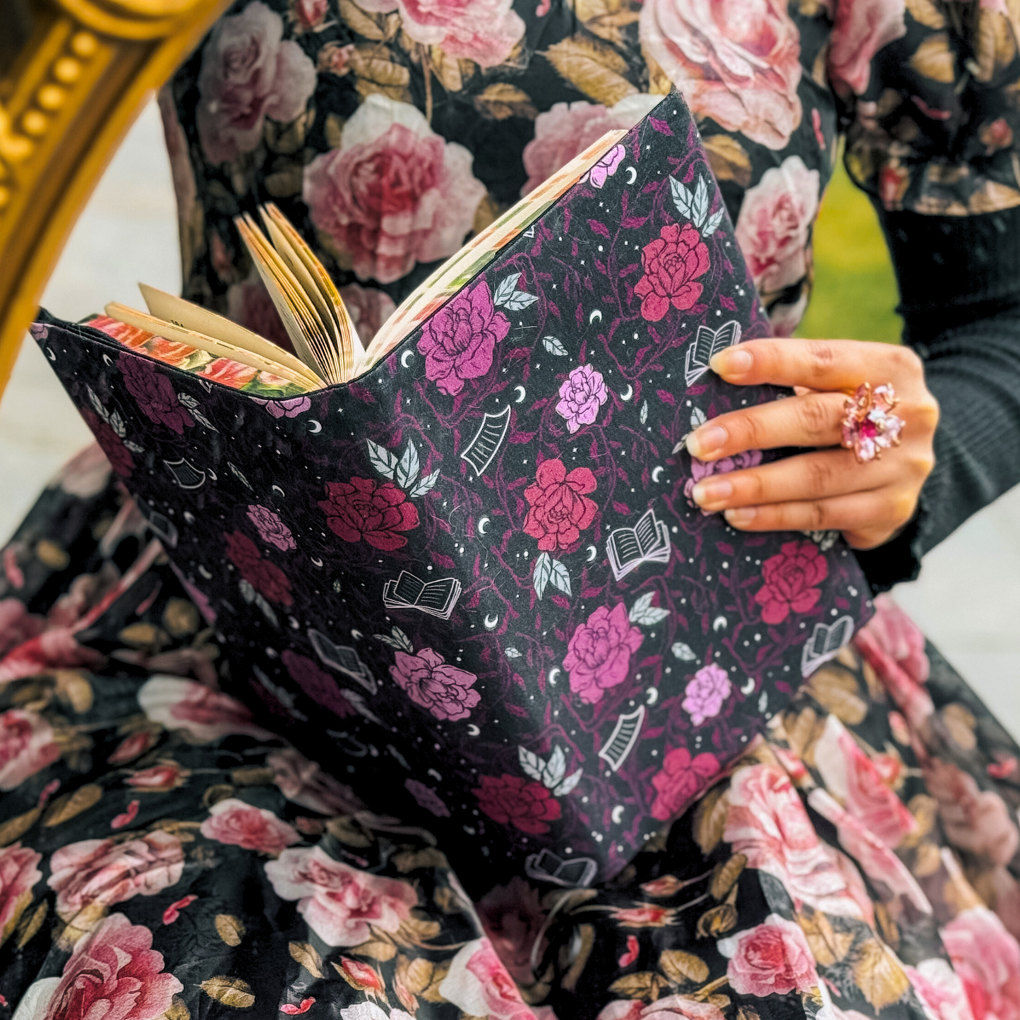 Romantasy fabric dust jacket