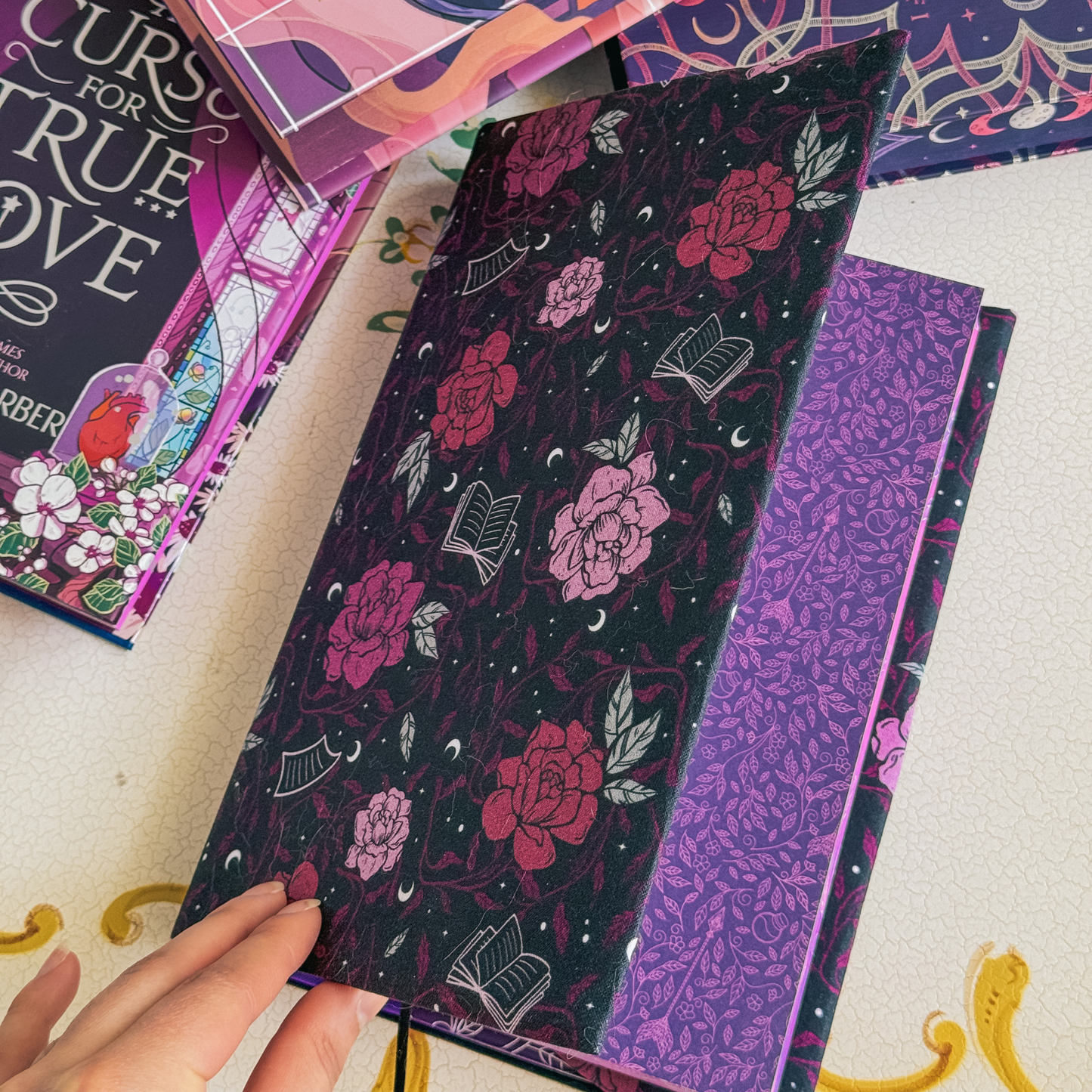 Romantasy fabric dust jacket