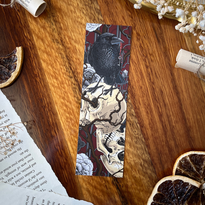 Silent Raven double-sided bookmark