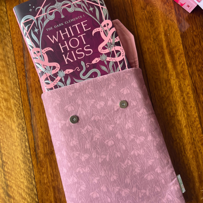 Snowdrops in Dusty Rose padded book sleeve (Limited Edition)