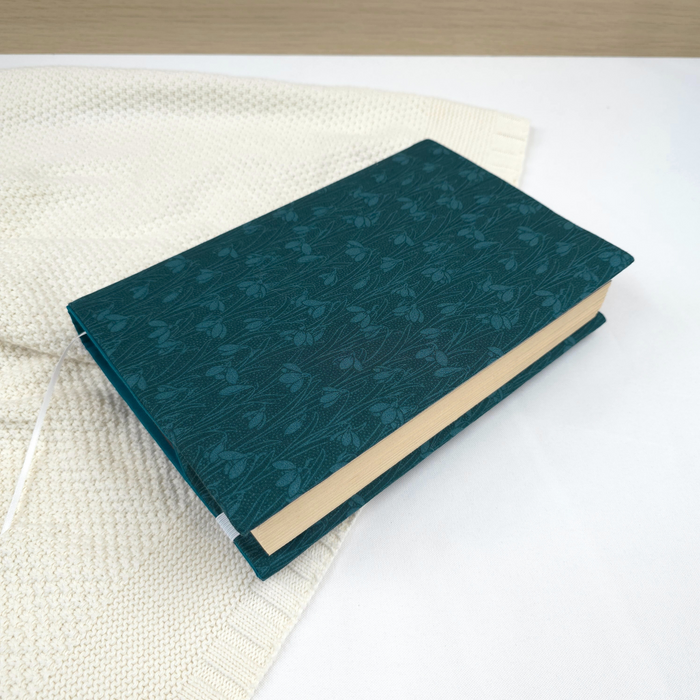 Snowdrops in Ocean Blue fabric dust jacket