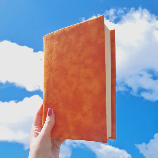 Sun Kissed Orange fabric book cover