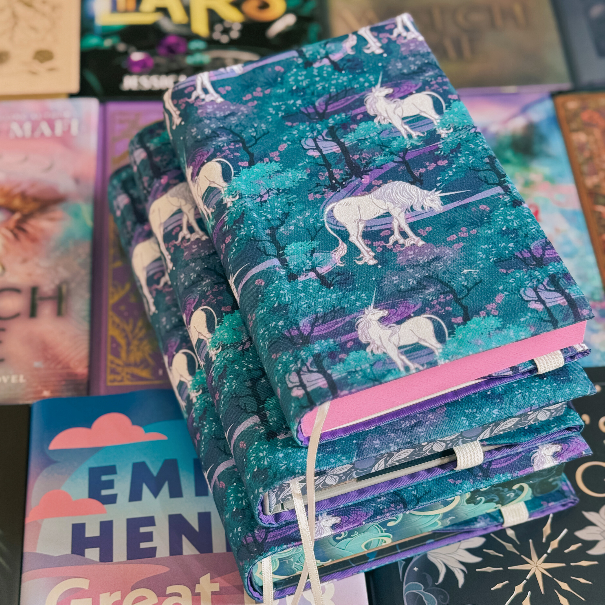 Unicorn Forest fabric dust jacket | Charlie and Fox