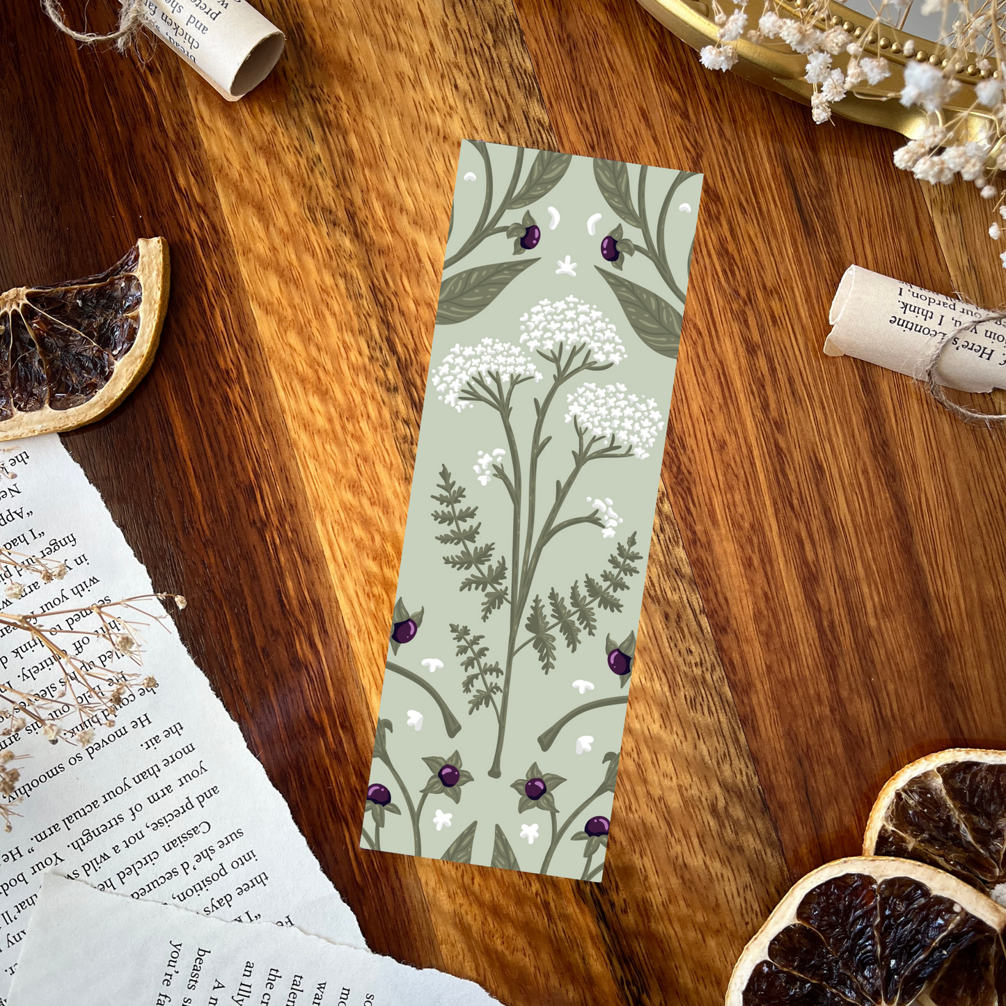 Wildflowers double-sided bookmark