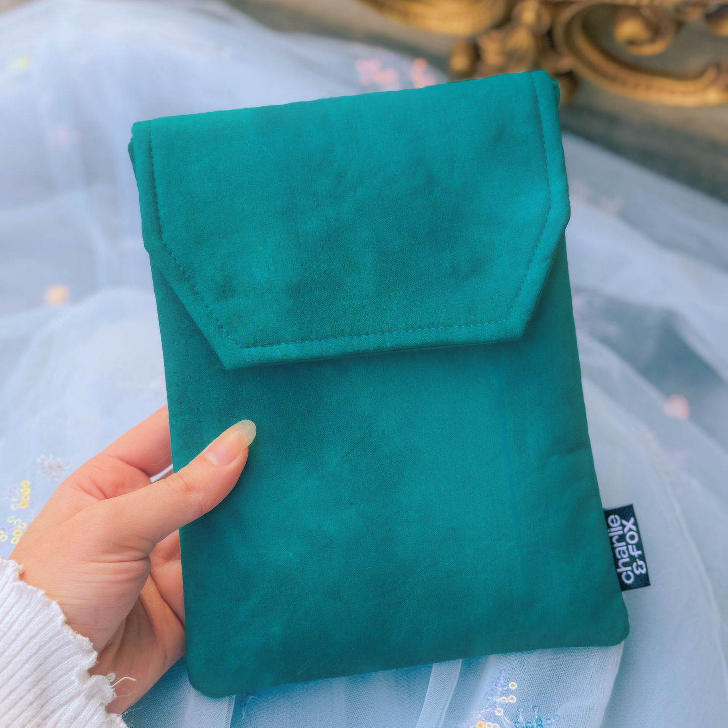 Wonderland in Teal e-reader sleeve