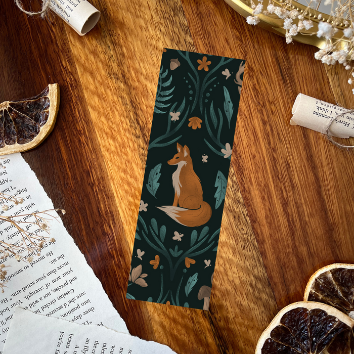 Woodland double-sided bookmark