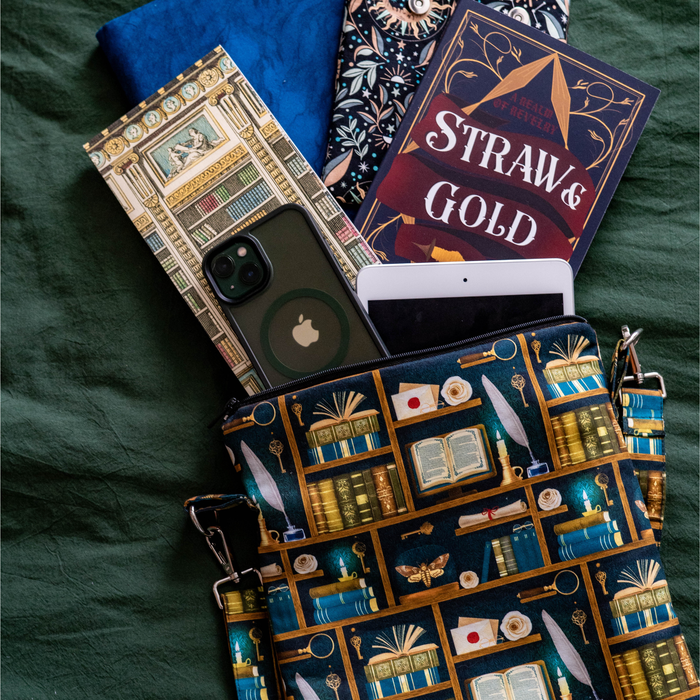 Dark Academia in Teal crossbody sleeve