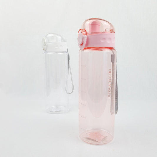 clear and pink water bottle flip top lid 800ml